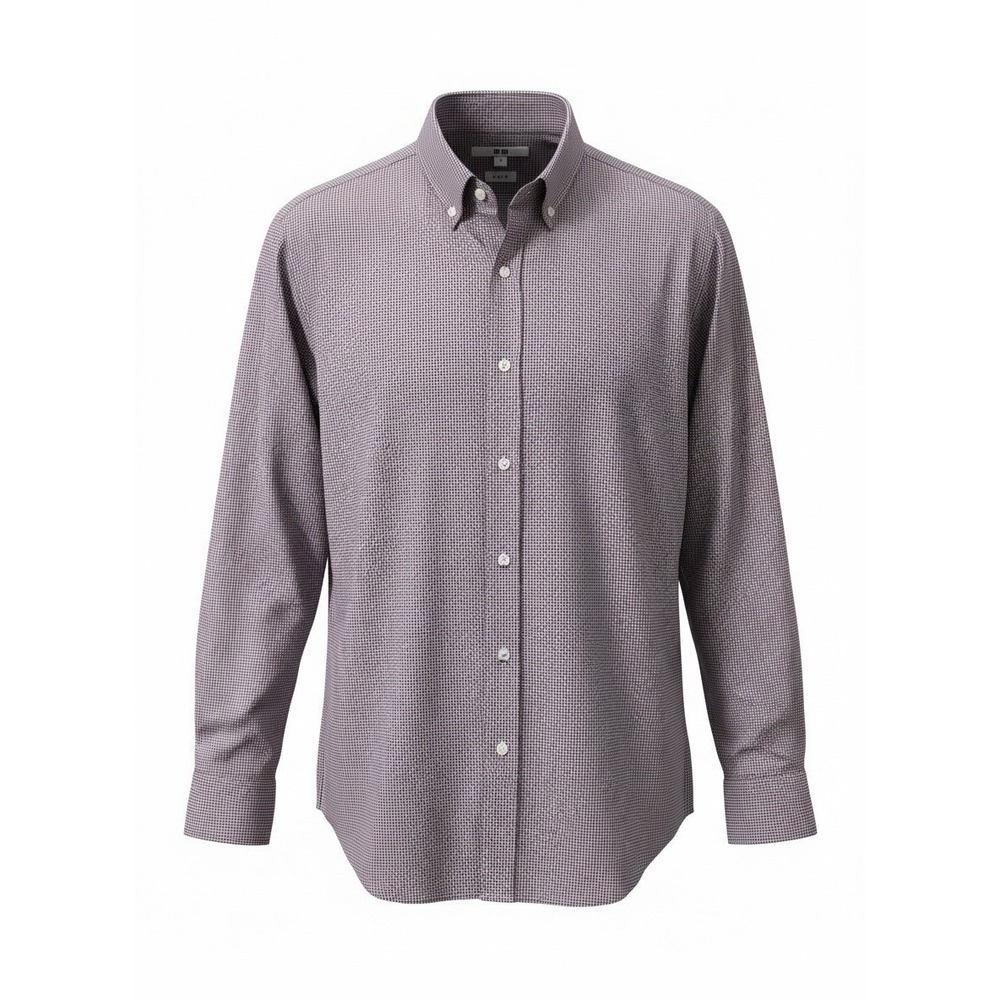 Uniqlo Slim Fit Shirt Mens Small Red Blue Mini Gingham Check Button Down Shirt